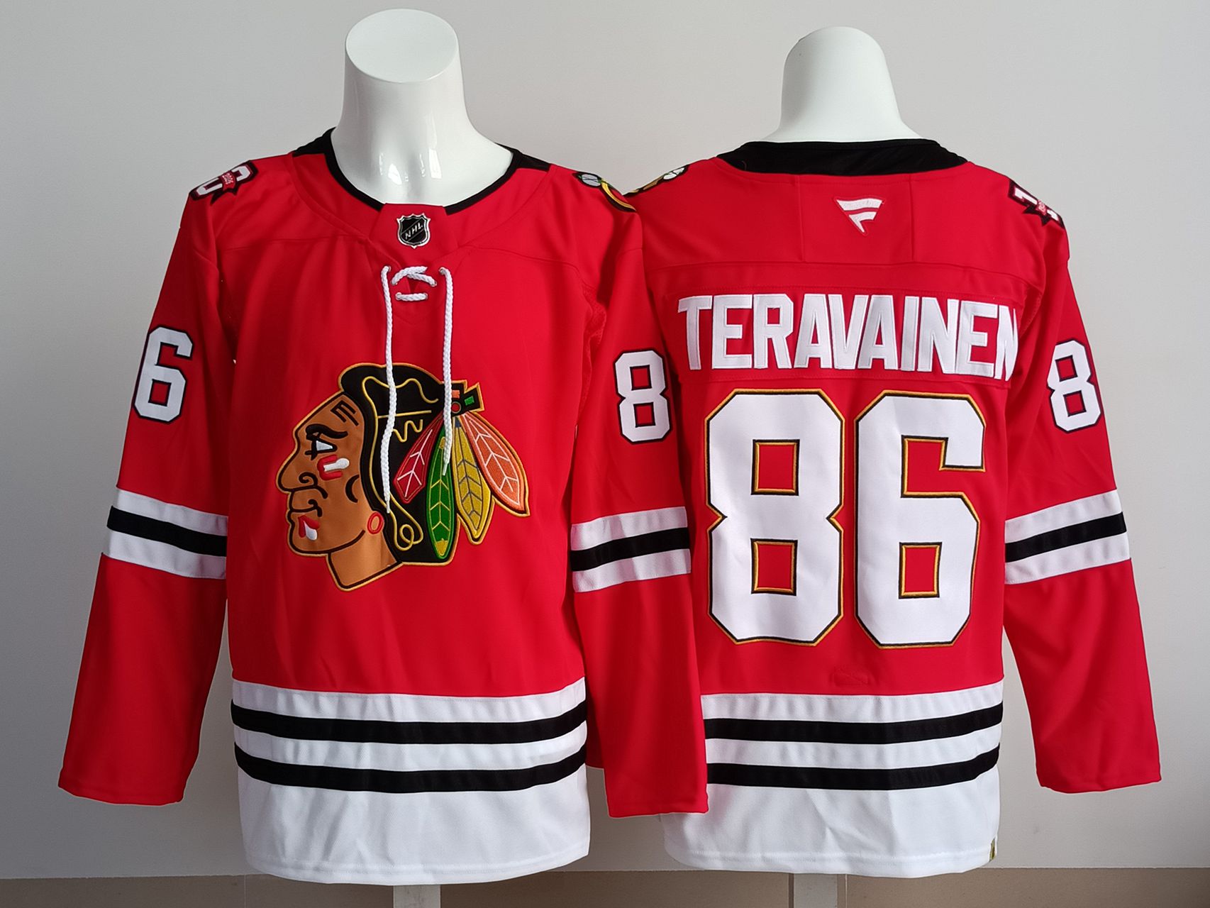 Men 2025 Chicago Blackhawks #86 Teravainen Red NHL Jersey style 01